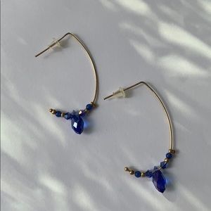 Anthropologie Blue Beaded Earrings